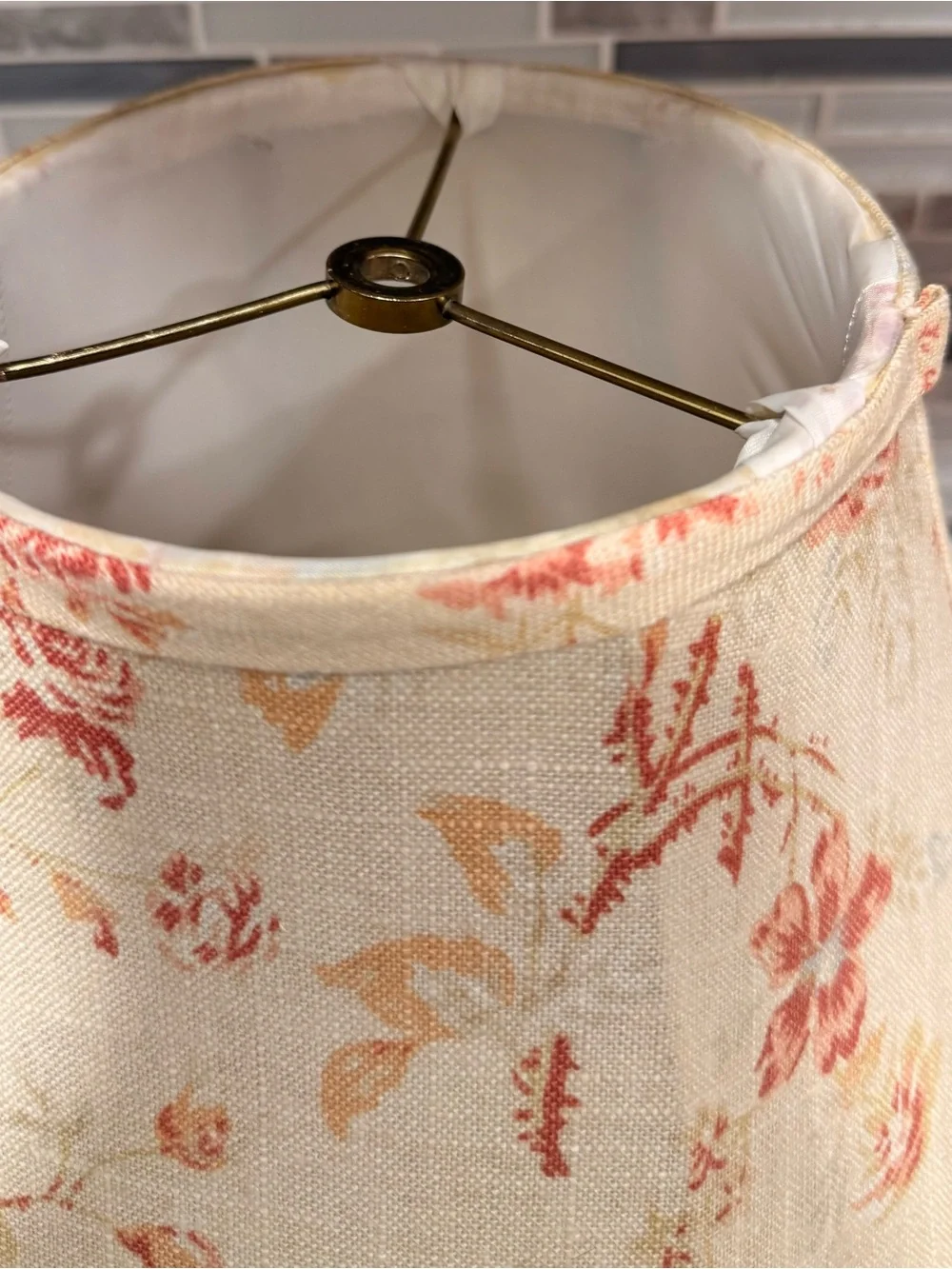 Rachel Ashwell Shabby Chic Vintage Wildflower Butter Linen Lampshade